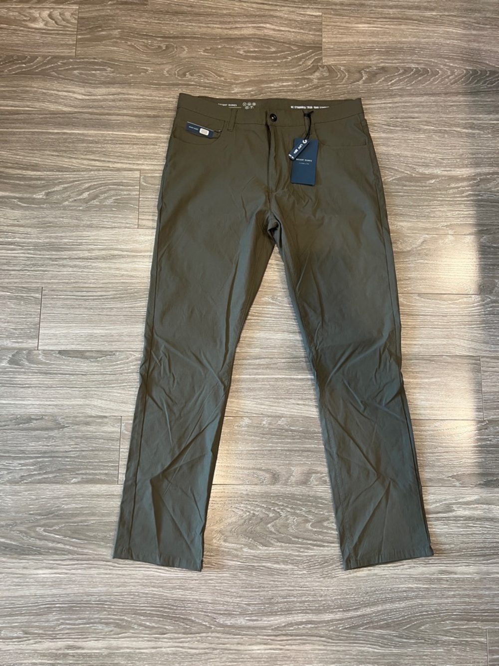 Men's Olive Green Stretch Pants By Desert Dunes